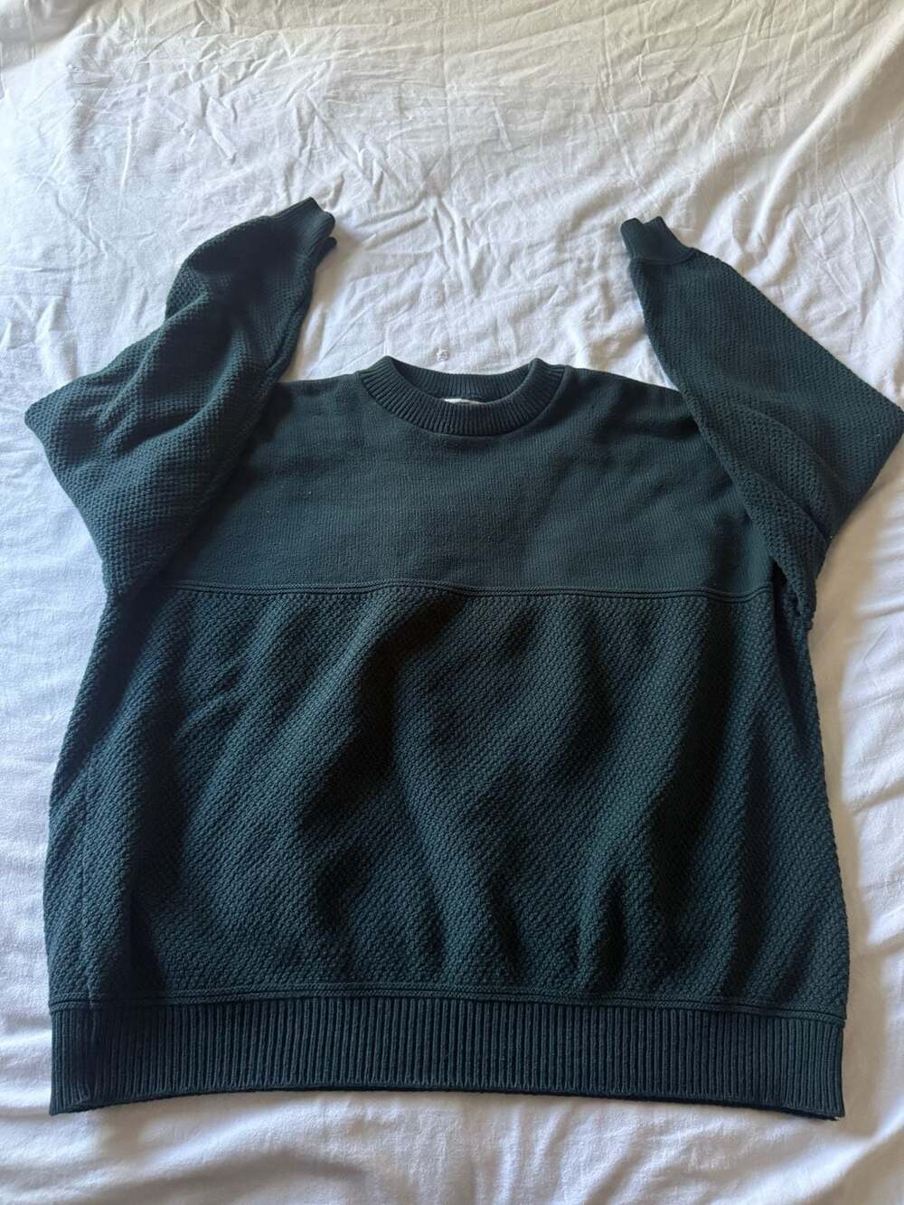 Vintage 90s Lee Casual Collection Cotton Sweater Size L Green Crewneck Knit